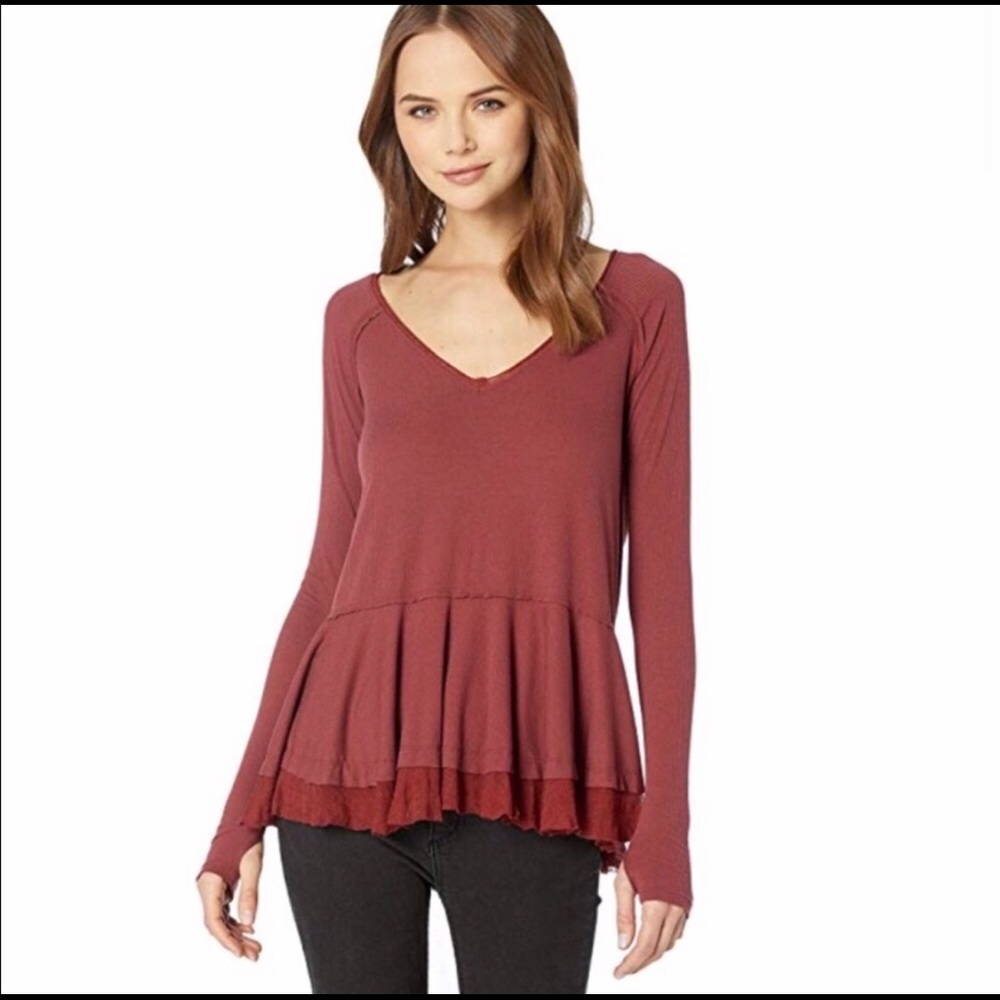 Free people long sleeve top.